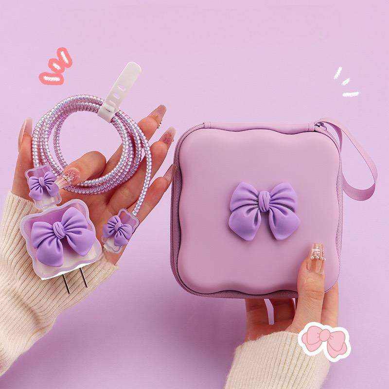 🎀 Bow Charger &amp; Accessories Pouch