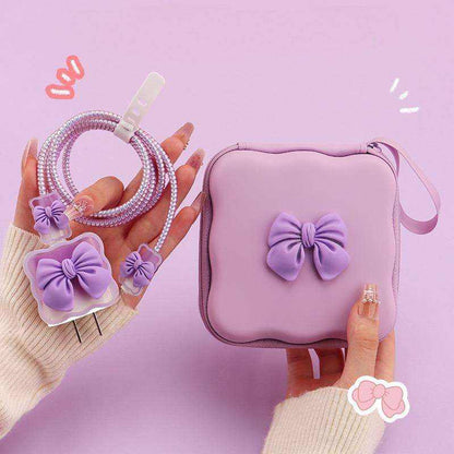 🎀 Bow Charger &amp; Accessories Pouch