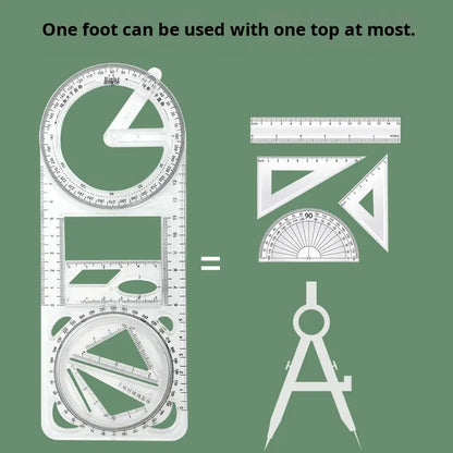 Multifunctional Geometric Plastic Ruler📐