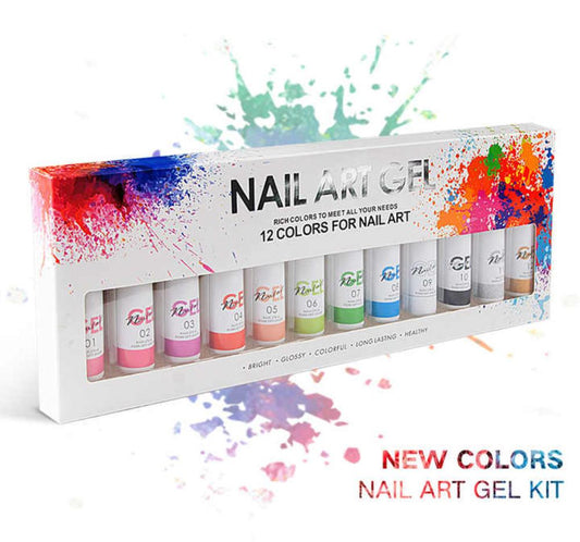 Paint Gel Nails Set (Pack of 12)