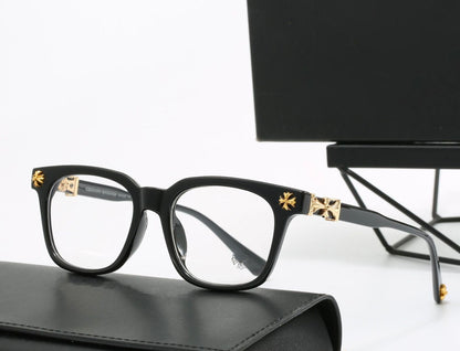Blue Light Filter Eyeglasses with Fashion Metal Accents