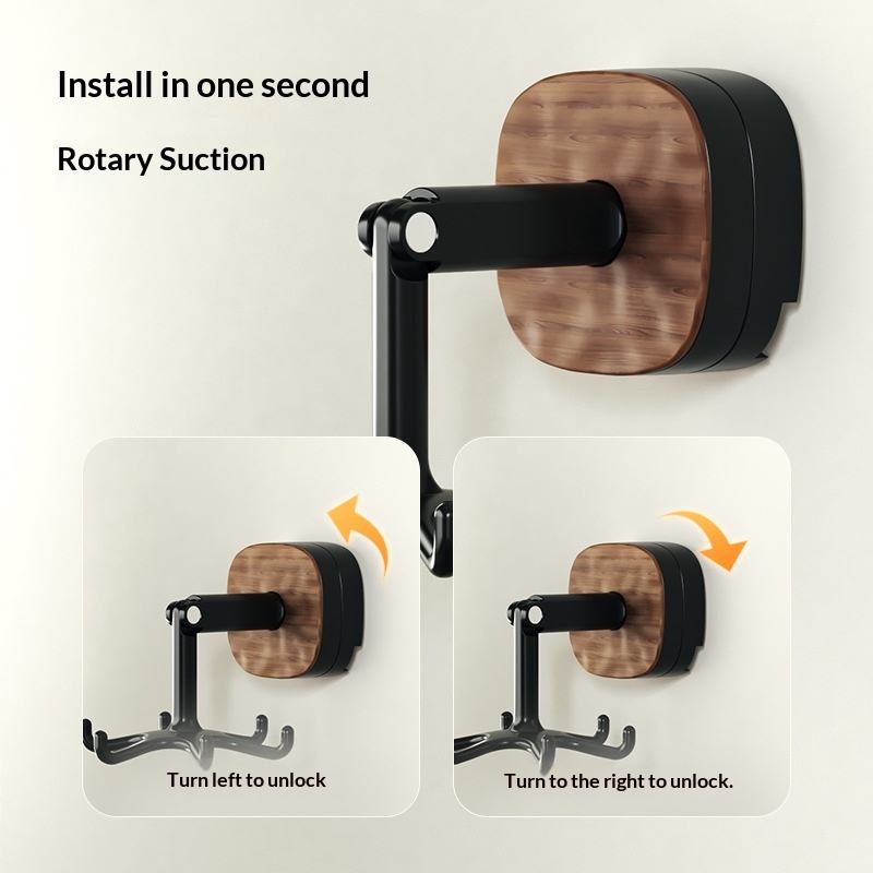 360° Rotating Wall-Mounted Multi-Hook Organizer