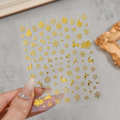 ❄️✨ Gold Foil Snowflake Sticker Sheet