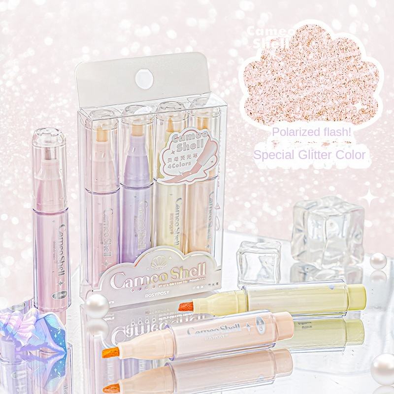 🌈 Pastel Cameo Shell Highlighter Set