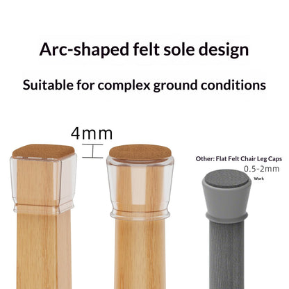 Silicone Chair Leg Caps with Thick Felt Pads