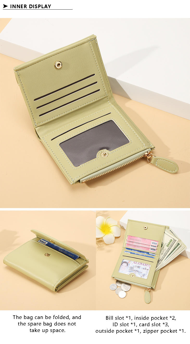 👛✨ Elegant Mini Wallet with Cute Charm ✨🍒