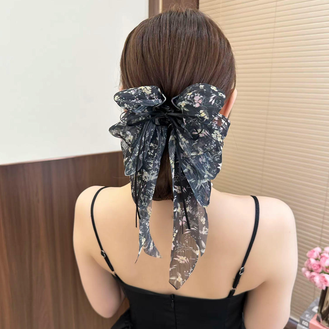 Elegant Layered Fabric Bow Claw Clip