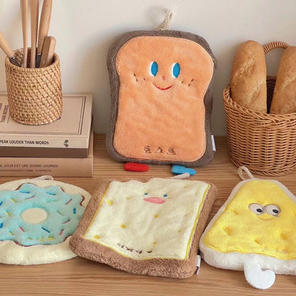 🧽 Cute Cartoon Cleaning Towel – Soft, Absorbent🍞🍩