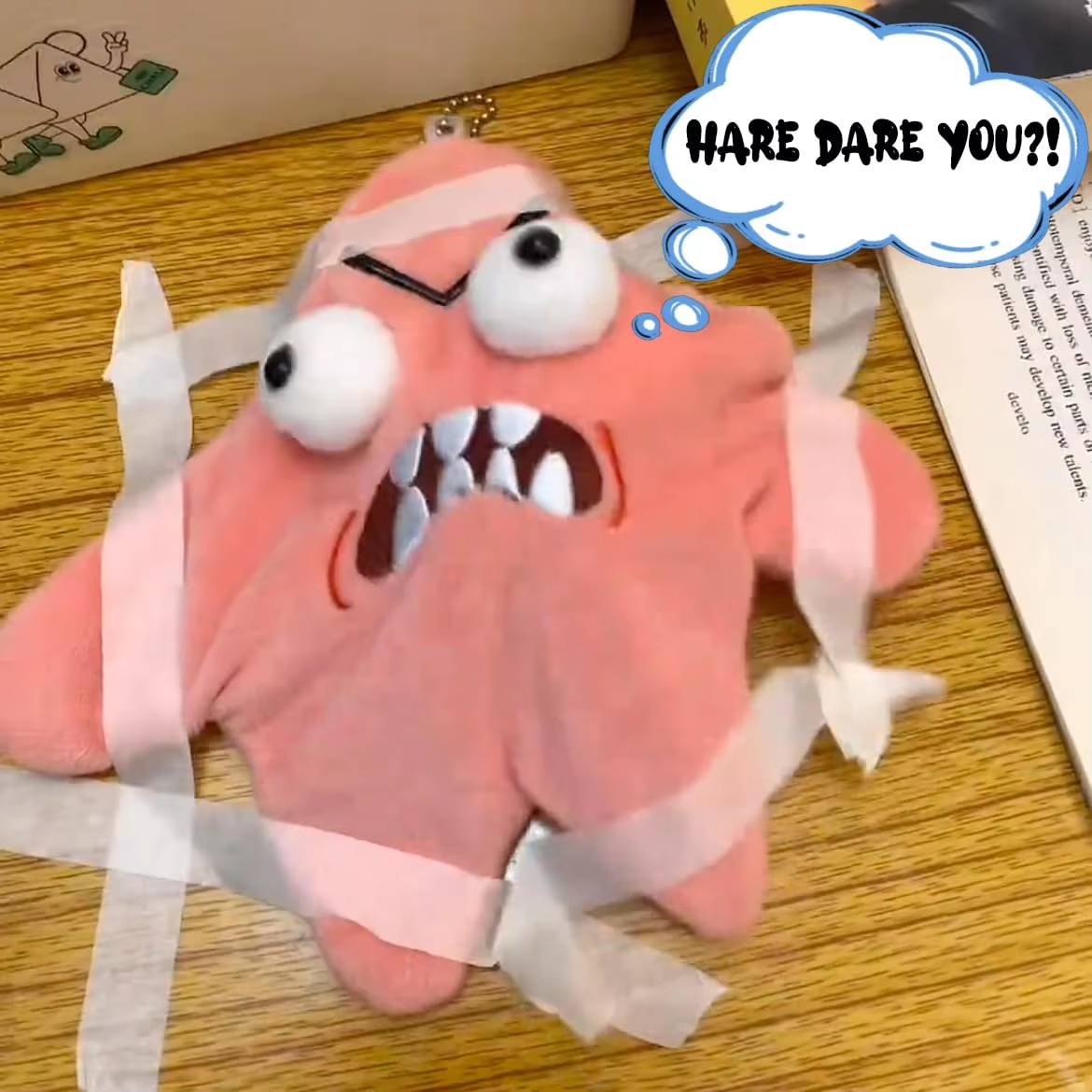 Goofy Pink Starfish Plush – Funny Expression Stress Toy✨