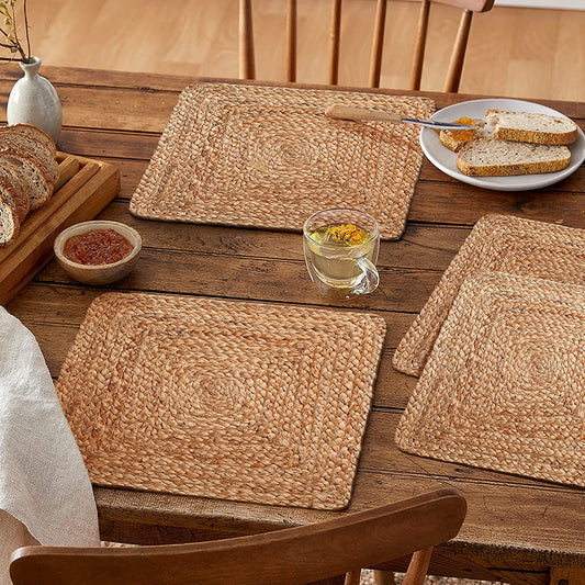 Jute Squire Hand Braided Table Mat pack of 6