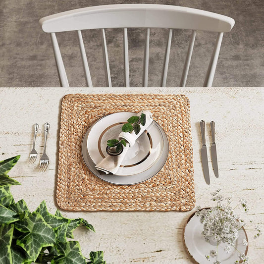 Jute Squire Hand Braided Table Mat pack of 6