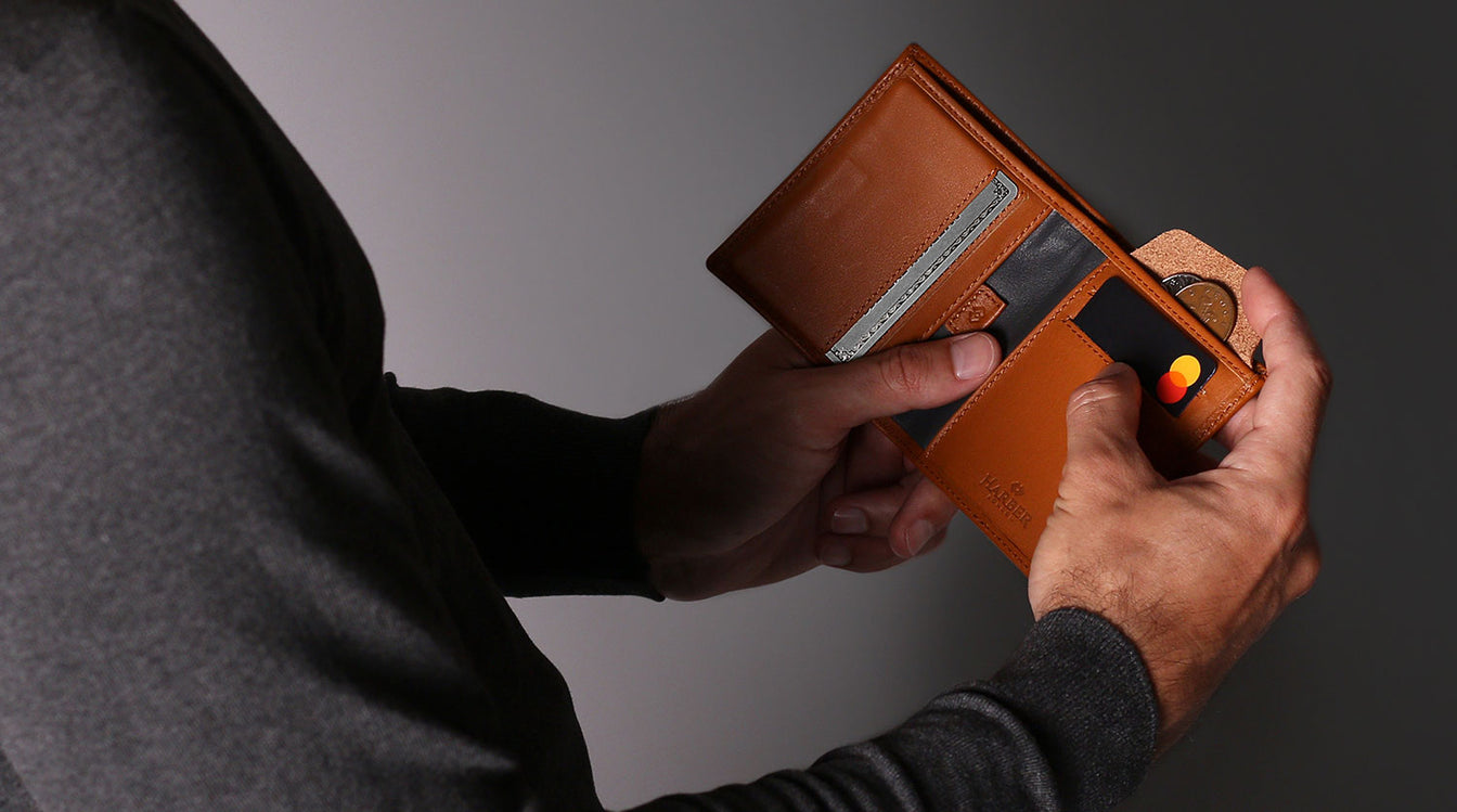 Leather Bifold Wallet with RFID Protection