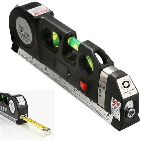 4 in 1 Fixit Laser Level Pro 3 4in1 Multi-Purpose Measuring Tool With 8 Feet Tape