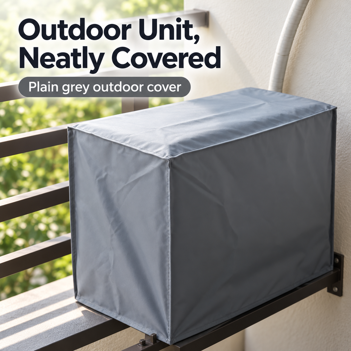 Floral Indoor & Grey Outdoor AC Cover Set