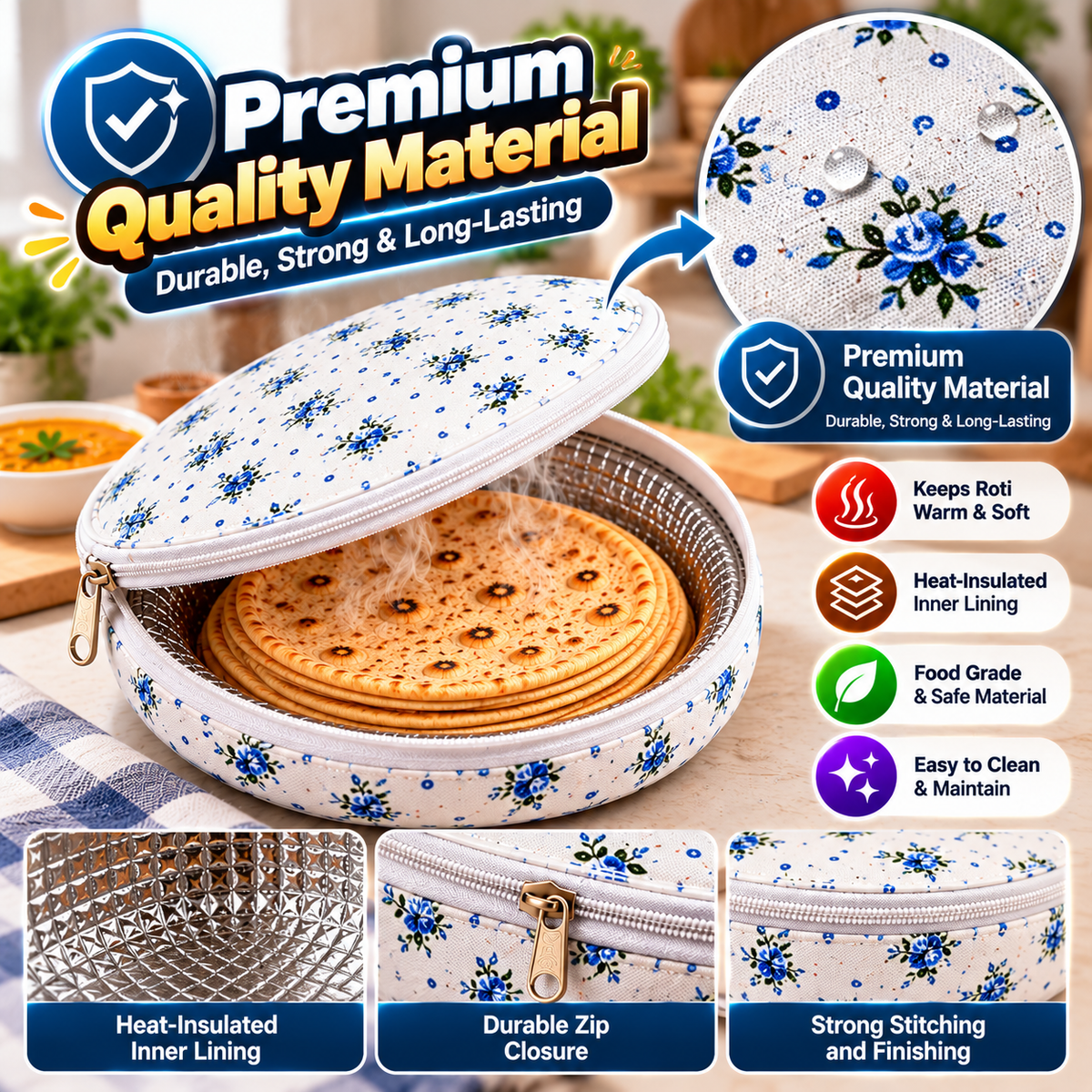 Insulated Roti & Chapati Warmer
