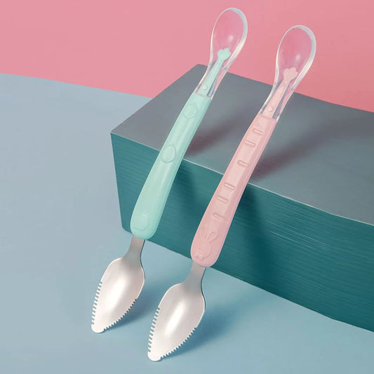 Double Head Silicone Stainless Steel Spoon