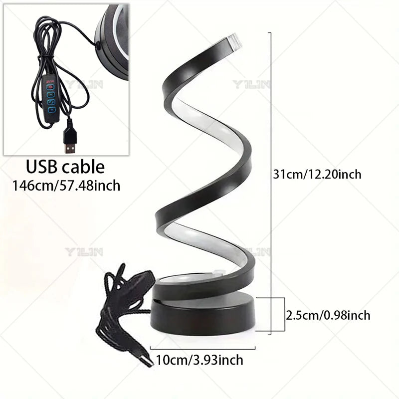 LED Desk Lamp Modern Spiral Line Syle Dimmable Bedside Lamp Creative LED Table Night Light For Bedroom Living Room Home Decorate