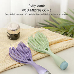 fluffy hair comb handle