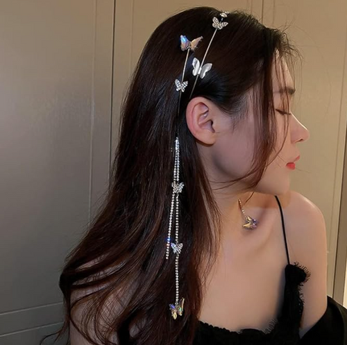 Rhinestone Butterfly Double Hairband