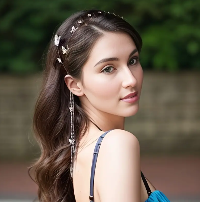 Rhinestone Butterfly Double Hairband