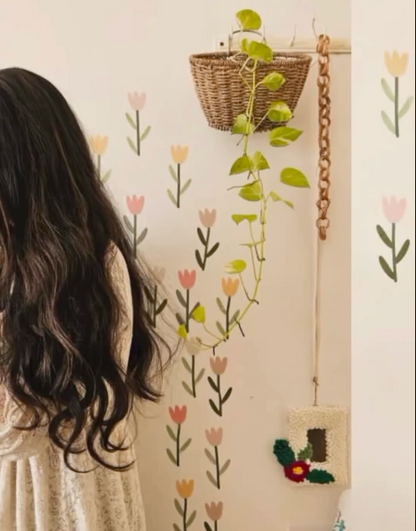 DIY High Quality Tulip & Sunflower Wall Stickers ( imported )