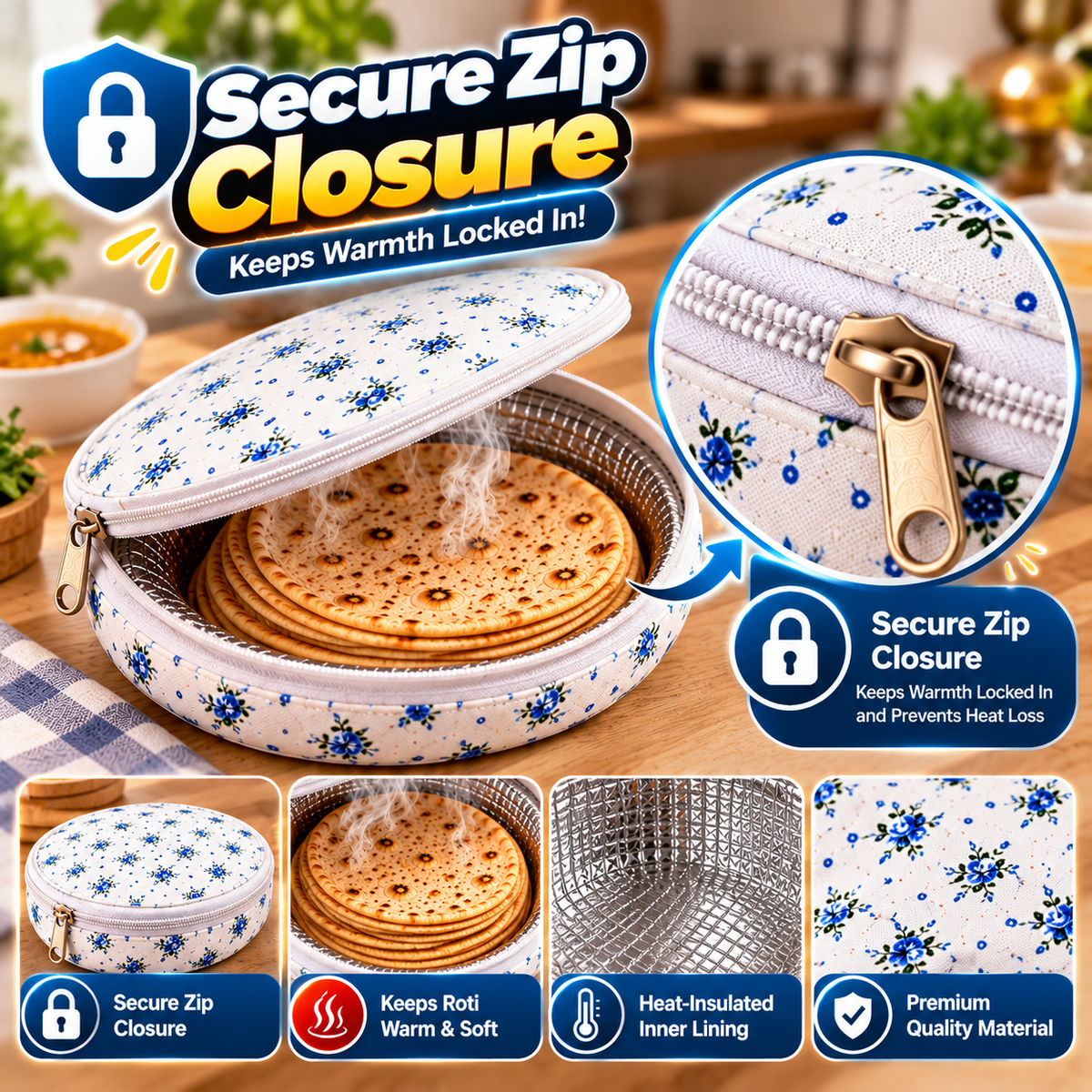 Insulated Roti & Chapati Warmer