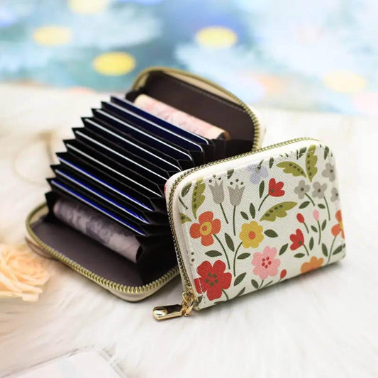 Flower Pattern Multi-Pocket Wallet