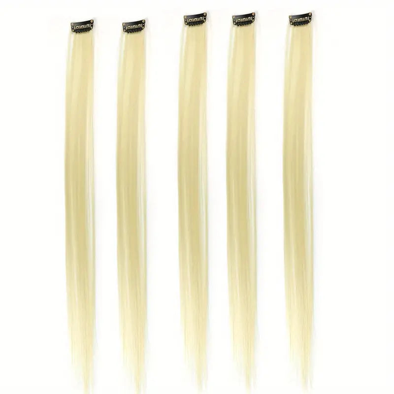 10Pc Colored Highlight Synthetic Hair Extensions