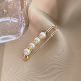 Fancy Rhinestones Pearls Safety Pin Brooch