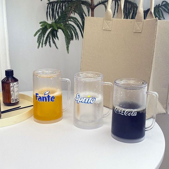 Plastic Double Walls Freezer Mug With Printing