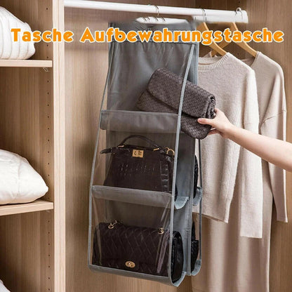 6-POCKET FOLDABLE HANGING HANDBAG ORGANIZER