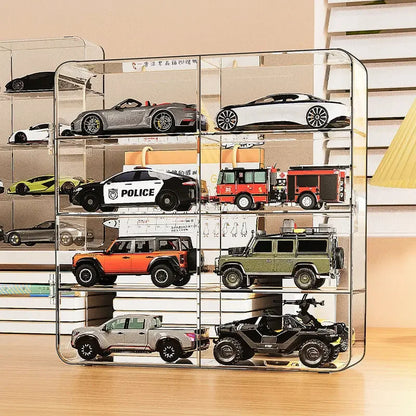 Transparent Dustproof Car Box With 8 Mini Cars