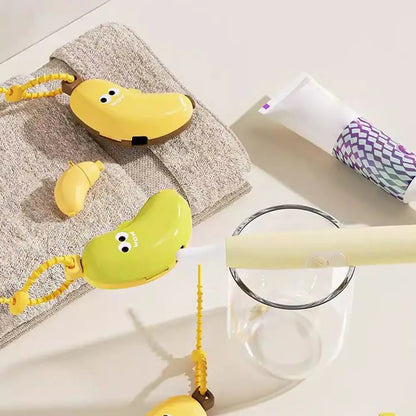 Banana Shaped travel toothbrush kit