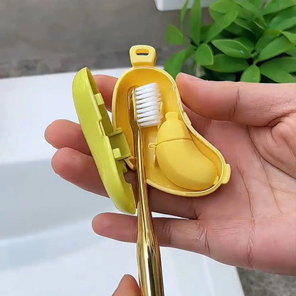 Banana Shaped travel toothbrush kit