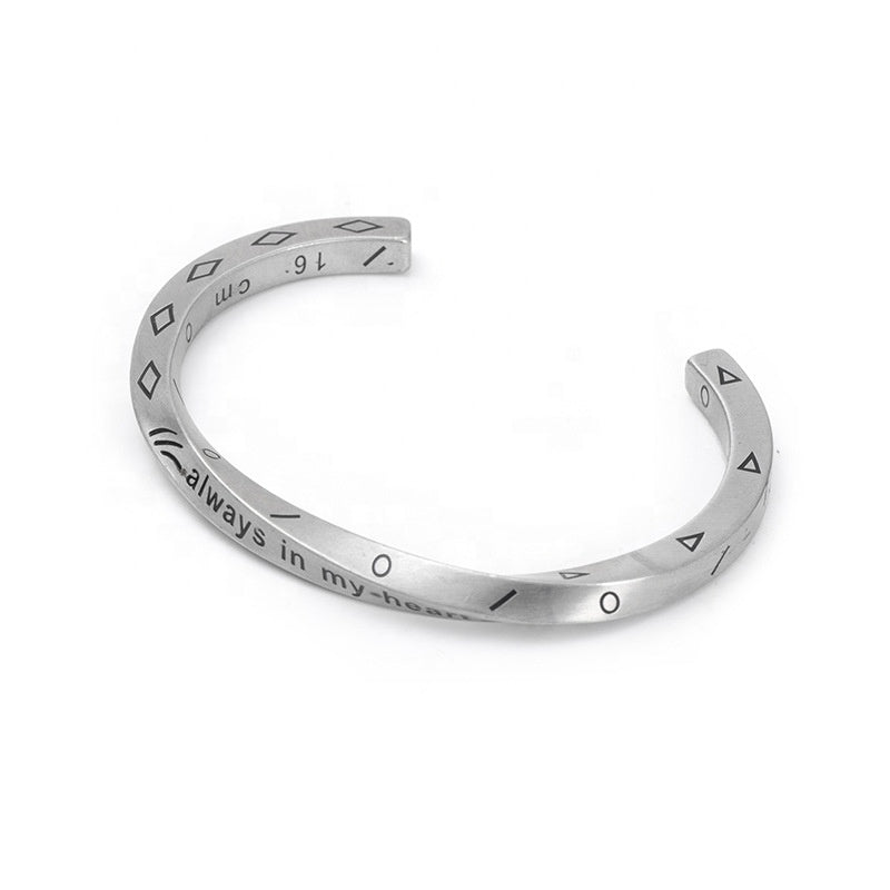 Stainless Steel Engraved Bangle