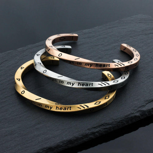 Stainless Steel Engraved Bangle