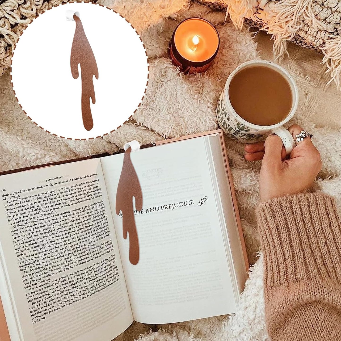 Coffee & Tea Splash Bookmark ☕📖