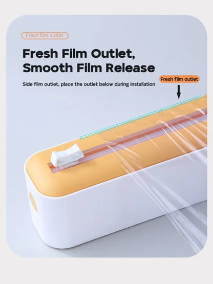 Food Film Dispenser Magnetic Plastic Wrap Dispenser with Cutter