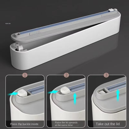 Food Film Dispenser Magnetic Plastic Wrap Dispenser with Cutter
