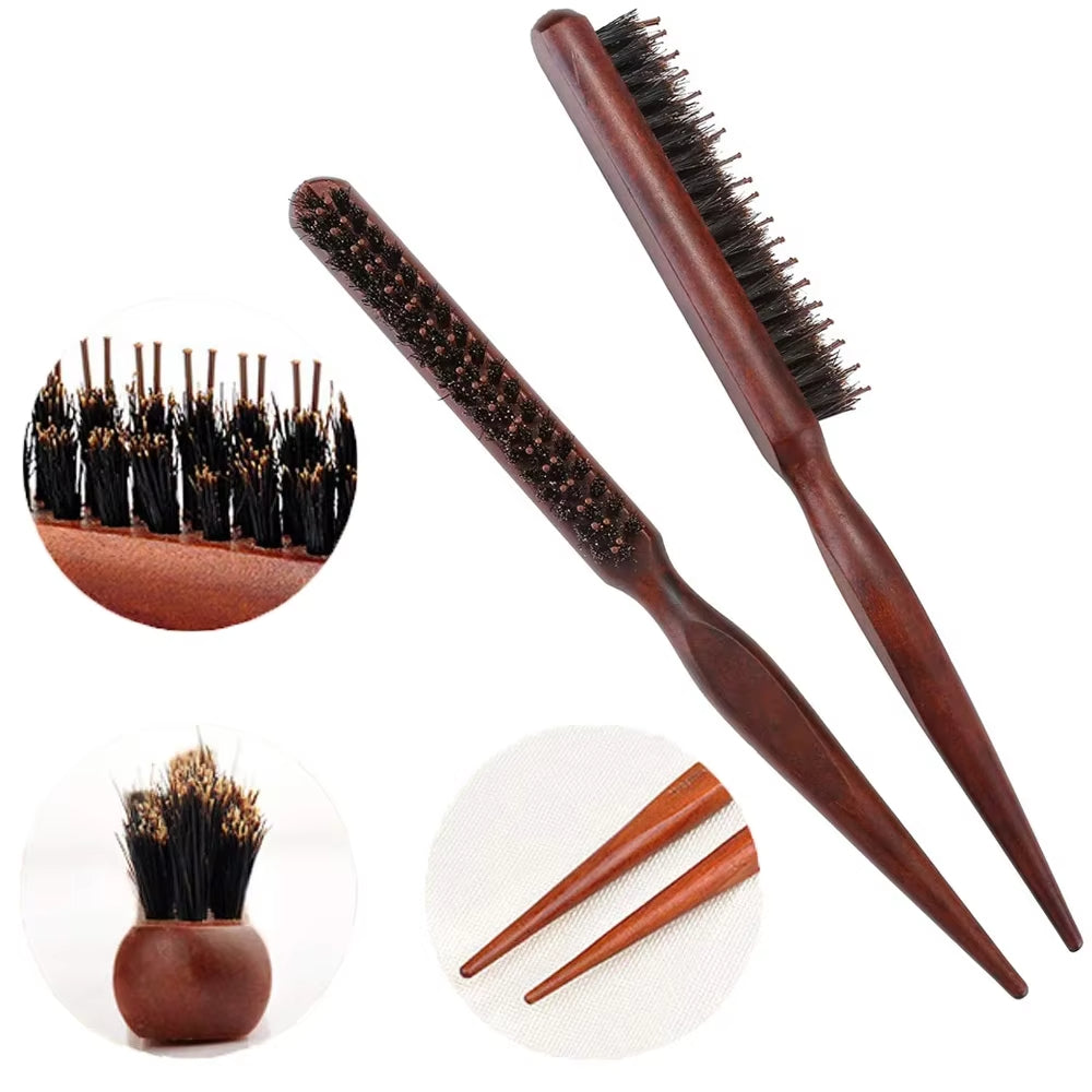 Natural Boar Bristle Hair Fluffy Comb