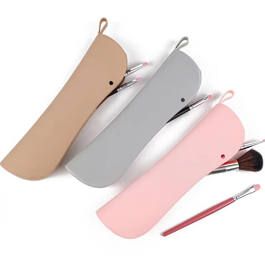 Portable Silicone Travel Cosmetic Storage Case for Brushes And Writing Utensils