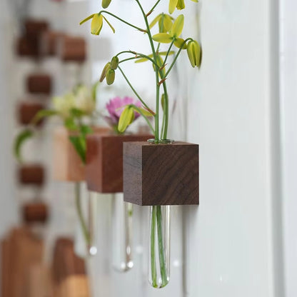 Solid Wood Magnetic Refrigerator Flower Rack