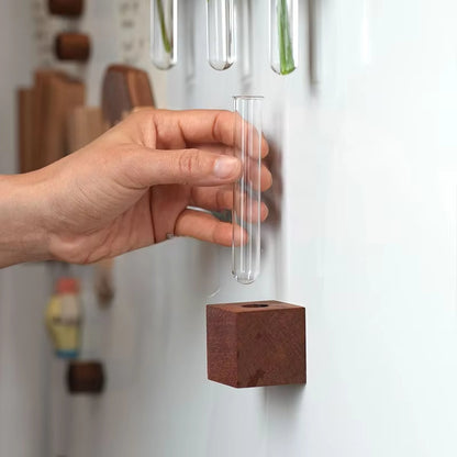 Solid Wood Magnetic Refrigerator Flower Rack