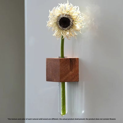 Solid Wood Magnetic Refrigerator Flower Rack