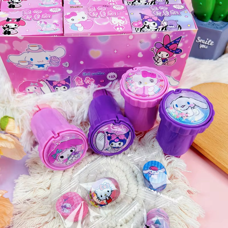 Sanio Hello Kitty Kuromi Cartoon Ice Magic Seal Sticker Machine
