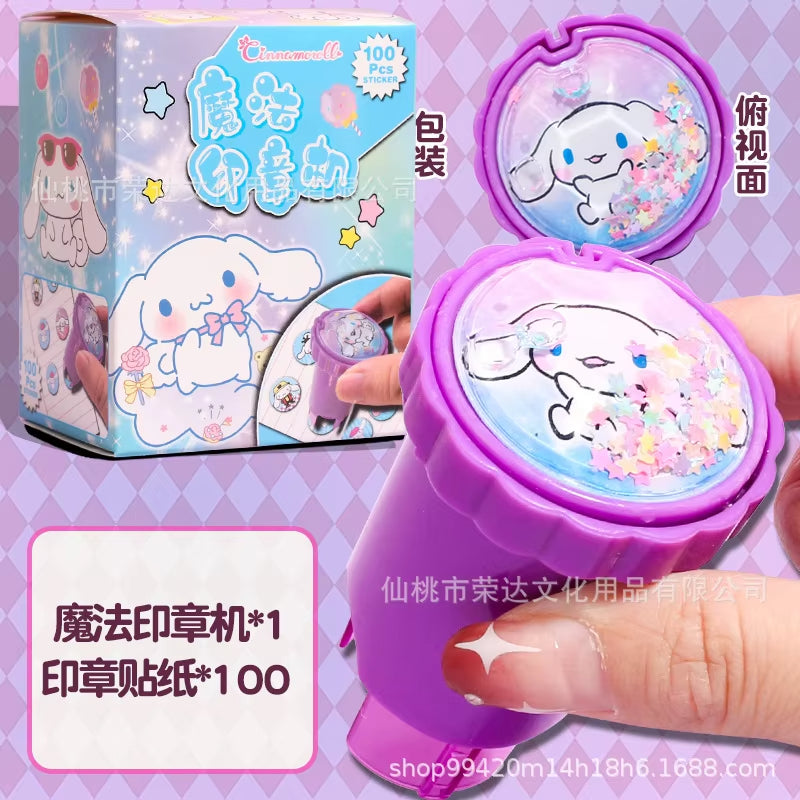 Sanio Hello Kitty Kuromi Cartoon Ice Magic Seal Sticker Machine