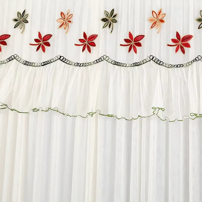 Lace Embroider Net Door Curtains
