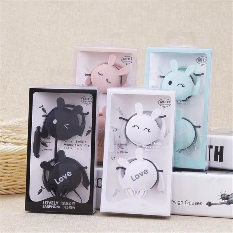 Cute Rabbit Wired earphone With Ear-hook Sports