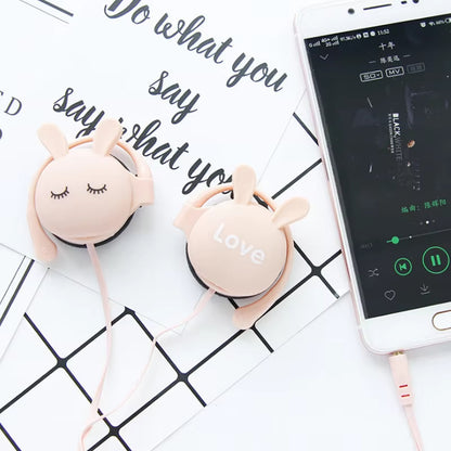Cute Rabbit Wired earphone With Ear-hook Sports
