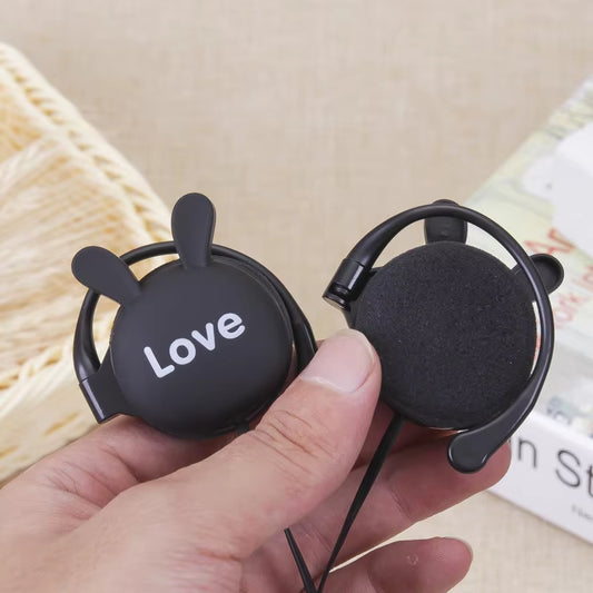 Cute Rabbit Wired earphone With Ear-hook Sports
